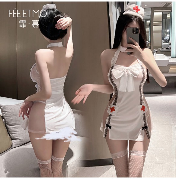 FEE ET MOI - Sexy Butterfly Nurse Costume (White)